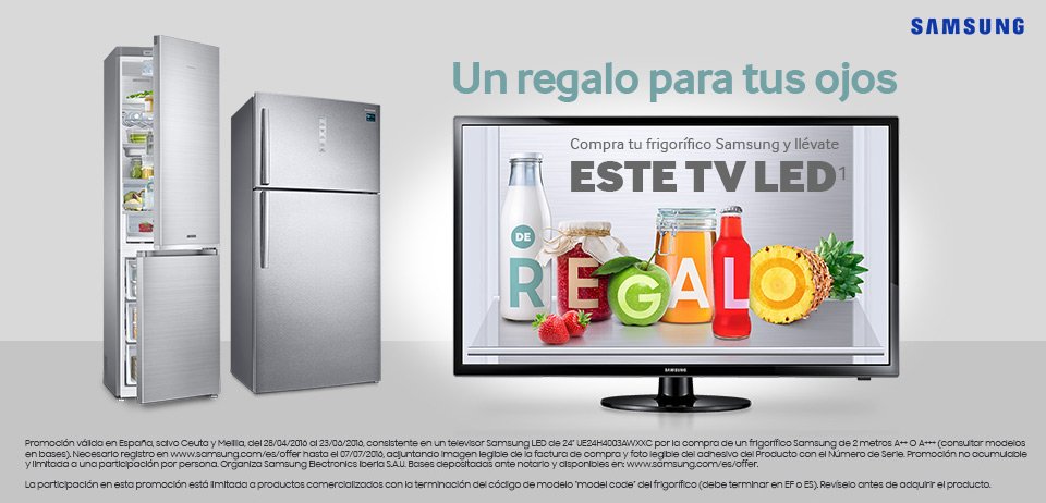 ¡PROMOCIÓN! 🎆 Con la compra de un frigo de 2metros o 2puertas➡Una TV ¡GRATIS! #TodobaSTORE (hasta el 23 de junio)