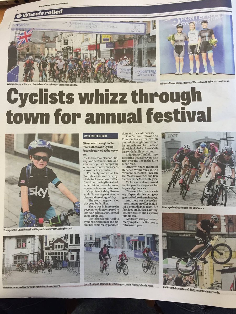 A5HLEYbrown's tweet photo. And also @PonteCycleFest in @PandCExpress good day for coverage @bbmrevolution @cyclingweekly @ChrisSidwells https://t.co/HhREe04AiP