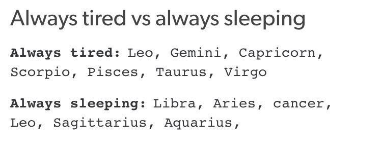 AstrologyPhotos's tweet photo. always tired vs. always sleeping https://t.co/YqtE8u9LZG