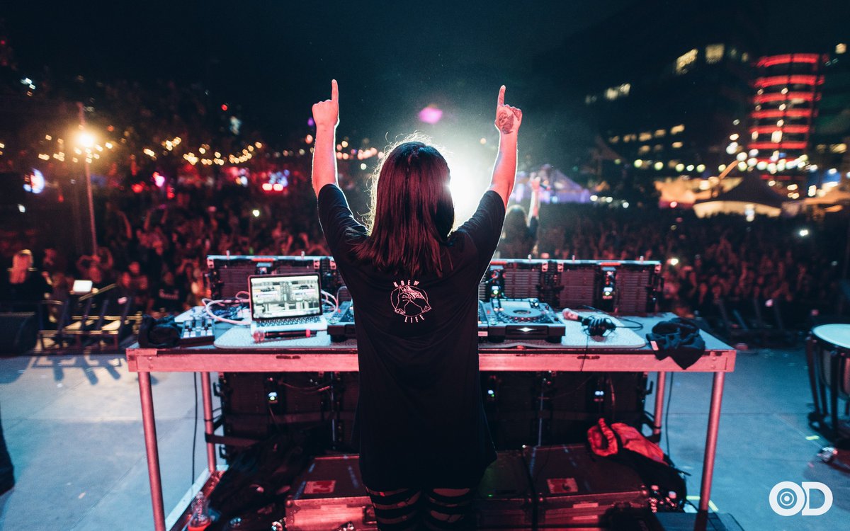 Krewella's tweet photo. test driving new #krewlife merch...made it out of raging show alive...SUCCESS! ;) (IG: @aya_intl) https://t.co/mNKtvYHBnO