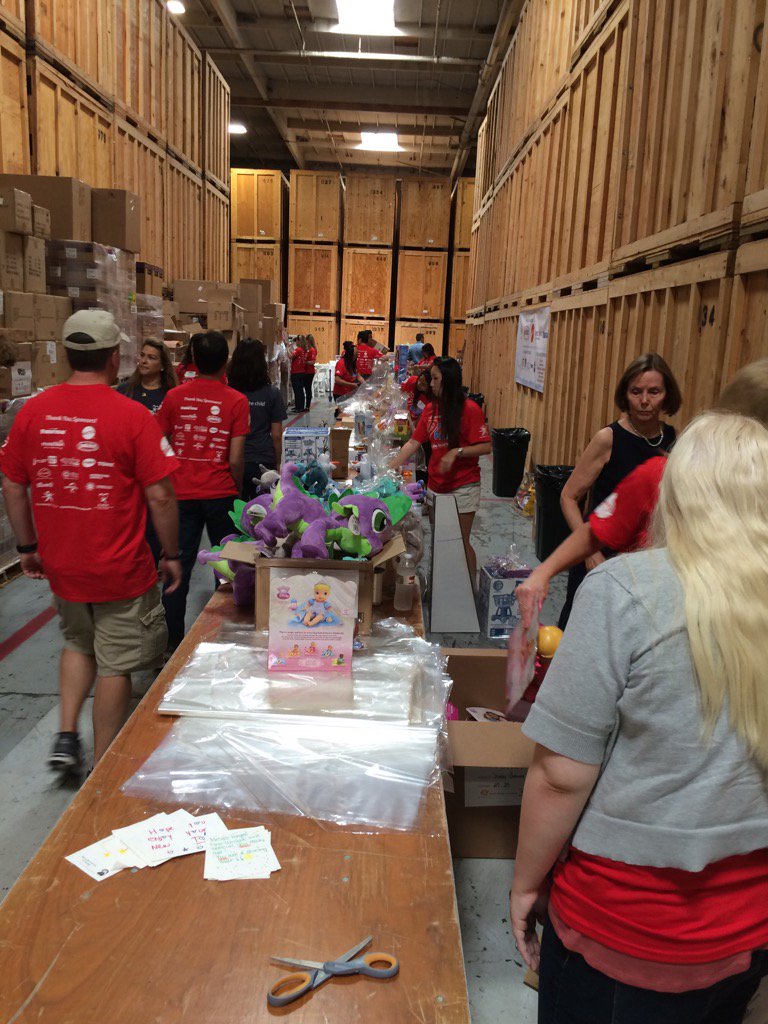 The National CASA Toy Industry event has begun. Hundreds of volunteers wrapping donated toys for kids in #fostercare