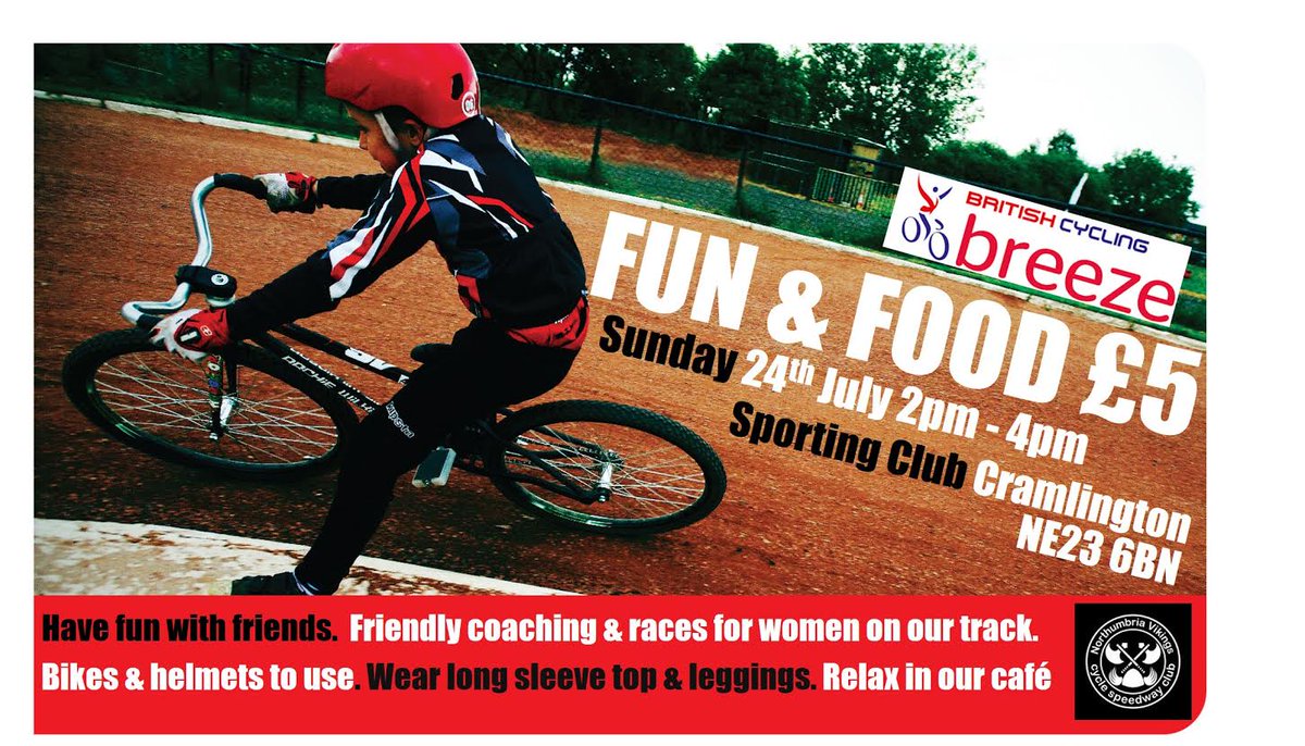 **Women's Cycle Speedway taster**  Lots of fun!  All women welcome. RSVP to me by 17th July to confirm your place :)