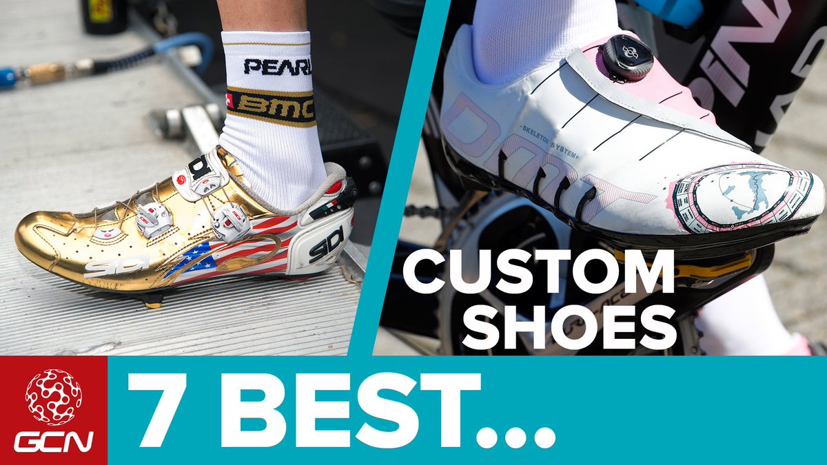 gcntweet's tweet image. You know you&apos;re a big deal in cycling when you get custom shoes. Here&apos;s 7 of our favourites:gcn.eu/1UQFBt1
