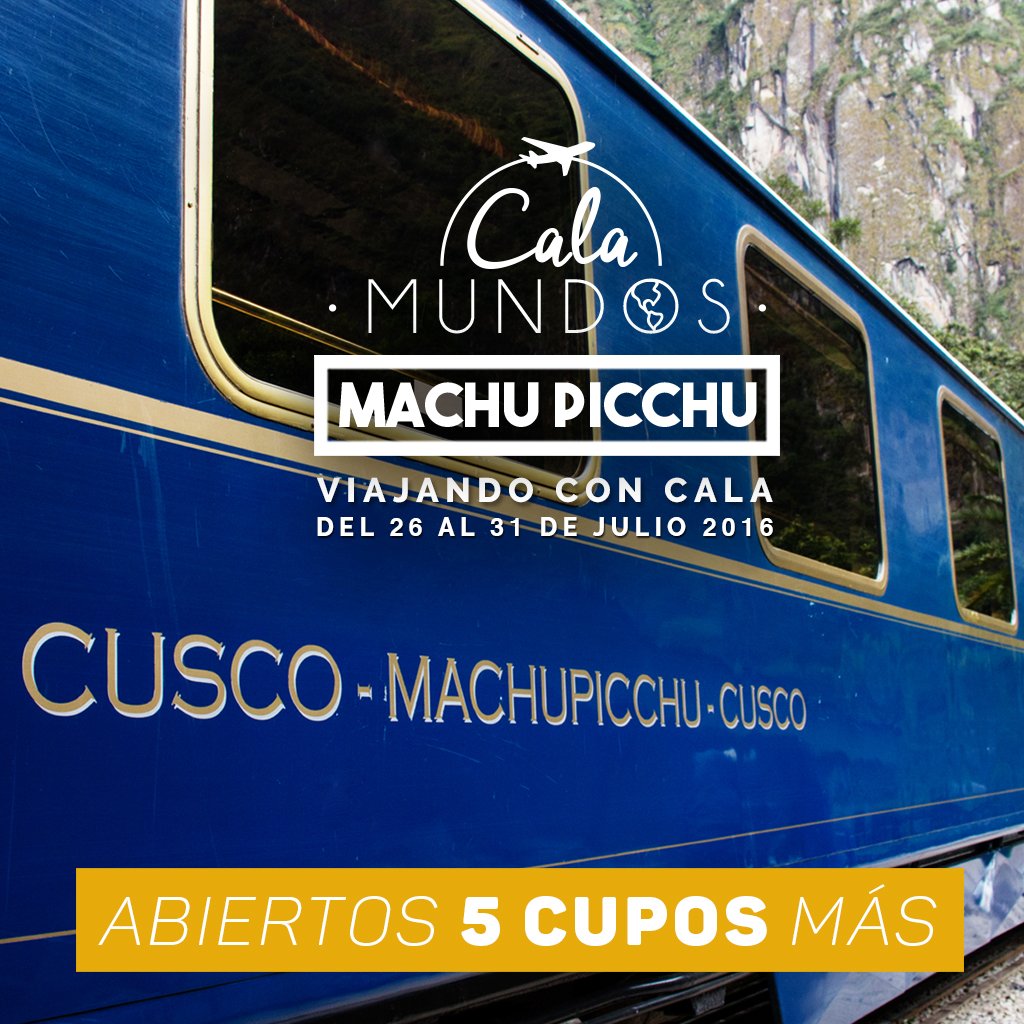 CALABienestar's tweet photo. Hay 5 cupos más en el tren #Bingham para irnos a MachuPicchu! No te pierdas de esta gran oportunidad. https://t.co/47N1PGj9QE
