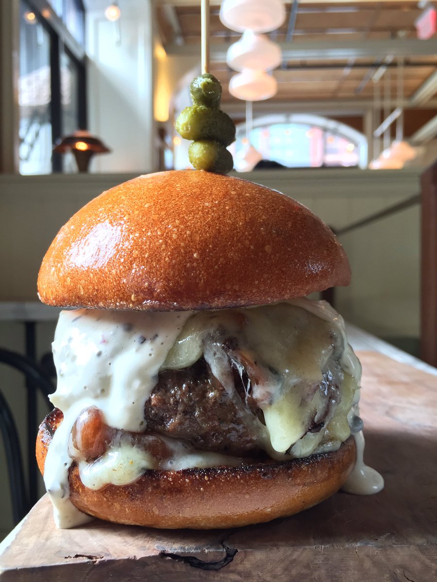 Latest menu addition: Brisket Burger au Poivre, mushroom duxelles, comté #OUI