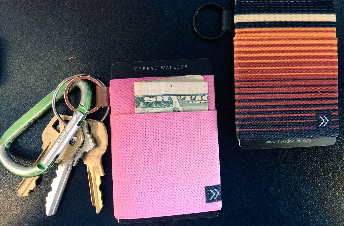 sashhans's tweet photo. Honestly 10/10 recommend you getting a #threadwallet they are perfect and tiny! Taner and I got some and I'm in love https://t.co/PFArQPXrB8