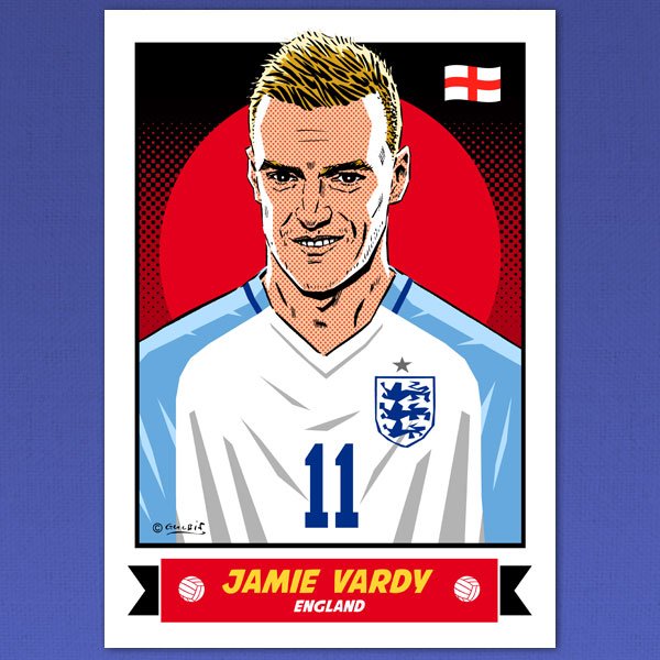 thefootyartist's tweet photo. #Vardy #ENG Fox in the box #ENGWAL #EURO2016 https://t.co/y8jtpqu2GI