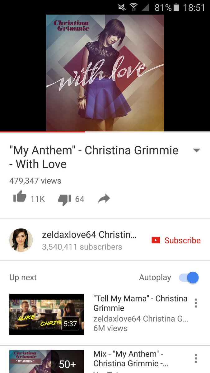 Strong4Grimmie's tweet photo. #NowPlaying 'My Anthem' by Christina Grimmie https://t.co/Zy2P7vqXec