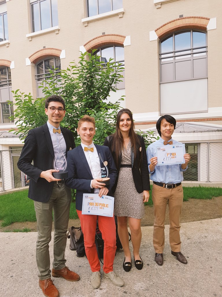 Une pépite gagne le 1iere prix du jury et du public #rest. Pour une rééducation ludique. #ecemakers @IngenieursECE