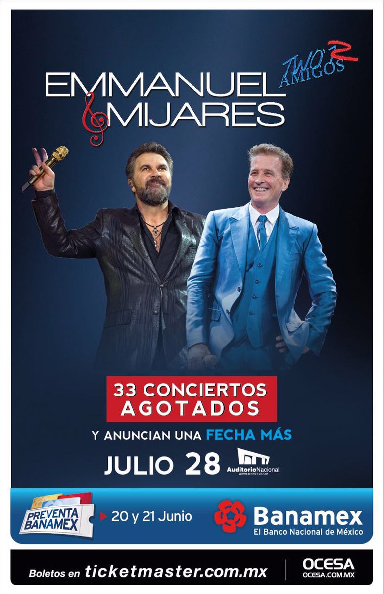 EmmanuelOficial's tweet photo. #TworAmigos2 ✌️ ¡Nueva fecha en el @AuditorioMx! https://t.co/E66AXoDuA1