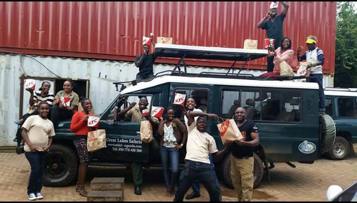 SafarisUganda's tweet photo. #ThrowbackThursday ...When #TeamGLS got the #BarcelonaLegends/ #KFC fever!
We love our jobs...Can you tell? :) https://t.co/SH9x5RyJ82