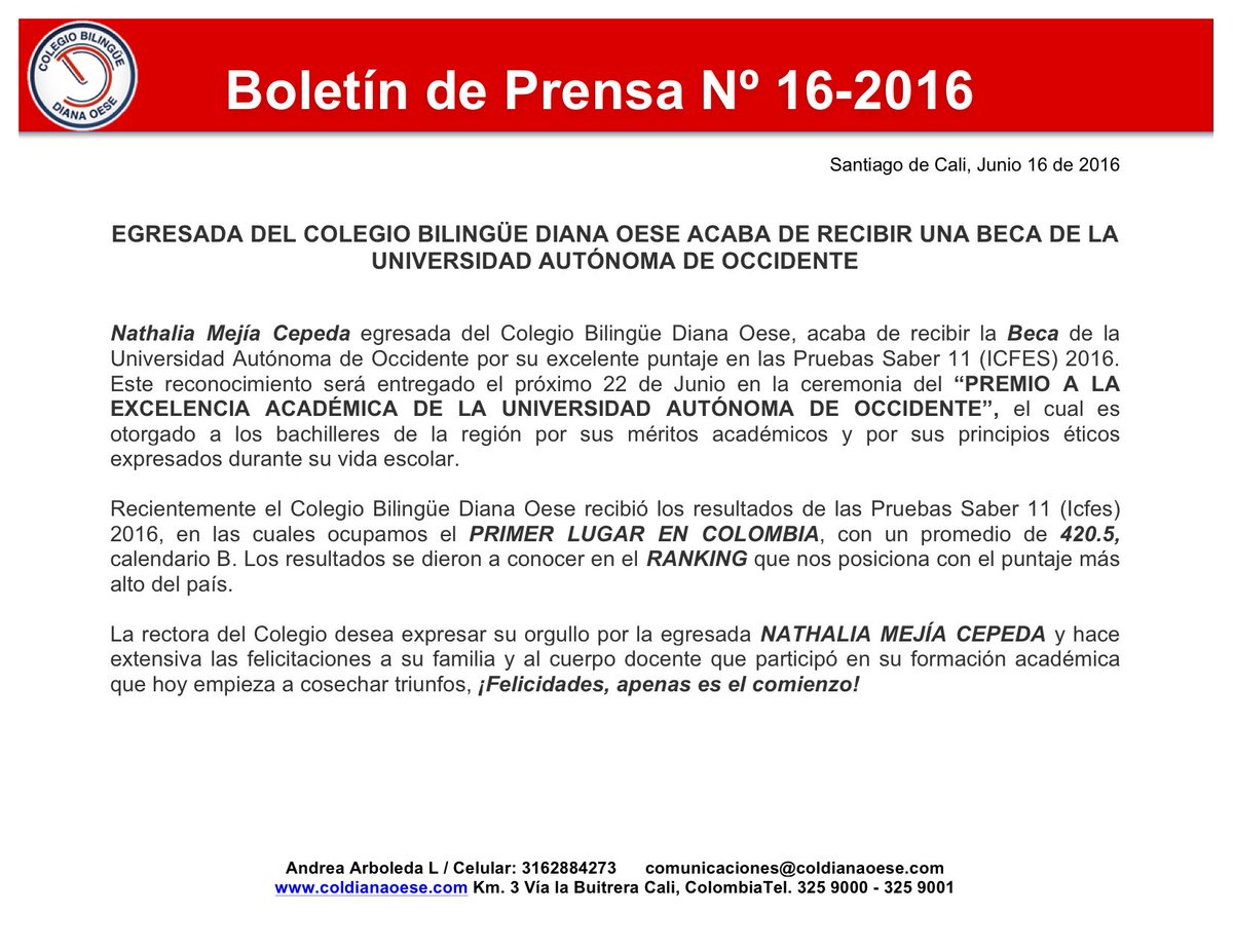 Coldianaoese's tweet image. Egresada del @Coldianaoese recibe beca de la Universidad Autónoma de Occidente #PremioALaExcelenciaAcadémica #CBDO