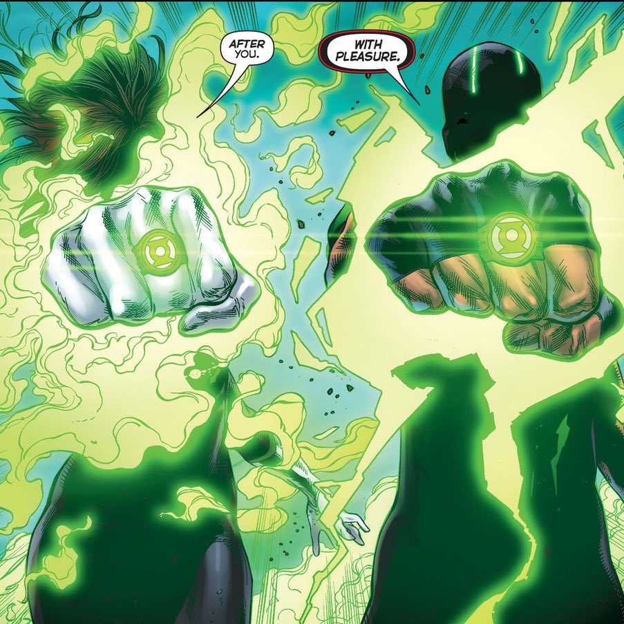“You two will learn to get along. The rings chose you both for a reason. You are now the Green Lanterns of Earth.”