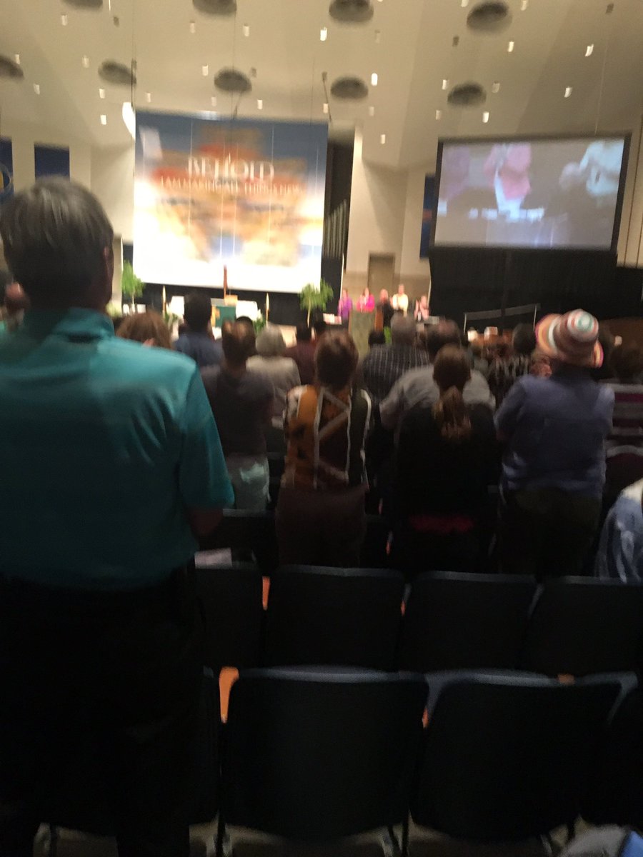 CathyDaharsh's tweet photo. Standing O for Bishop Wollersheim after his report. #nisa16 https://t.co/YrMyctFTkQ