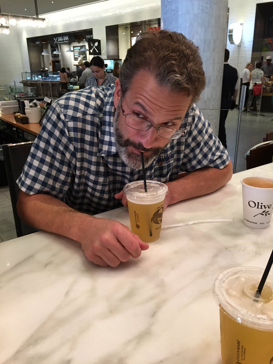 Rob trying something new: <a href="/AllagashBrewing/">Allagash Brewing Co</a> White through a straw while <a href="/MightyQuinnsBBQ/">Mighty Quinn's BBQ</a> in NYC.
