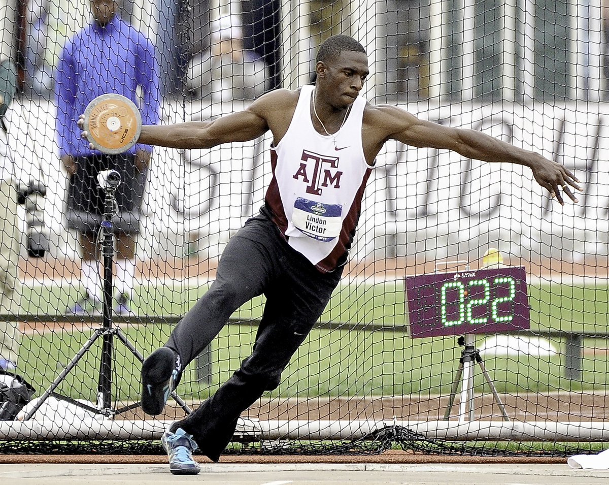 aggietfxc's tweet photo. National USTFCCCA honors for Texas A&amp;M's Lindon Victor and assistant coach Kris Grimes. https://t.co/kv0lYy4yGN https://t.co/ZSIsjVQ4Jz