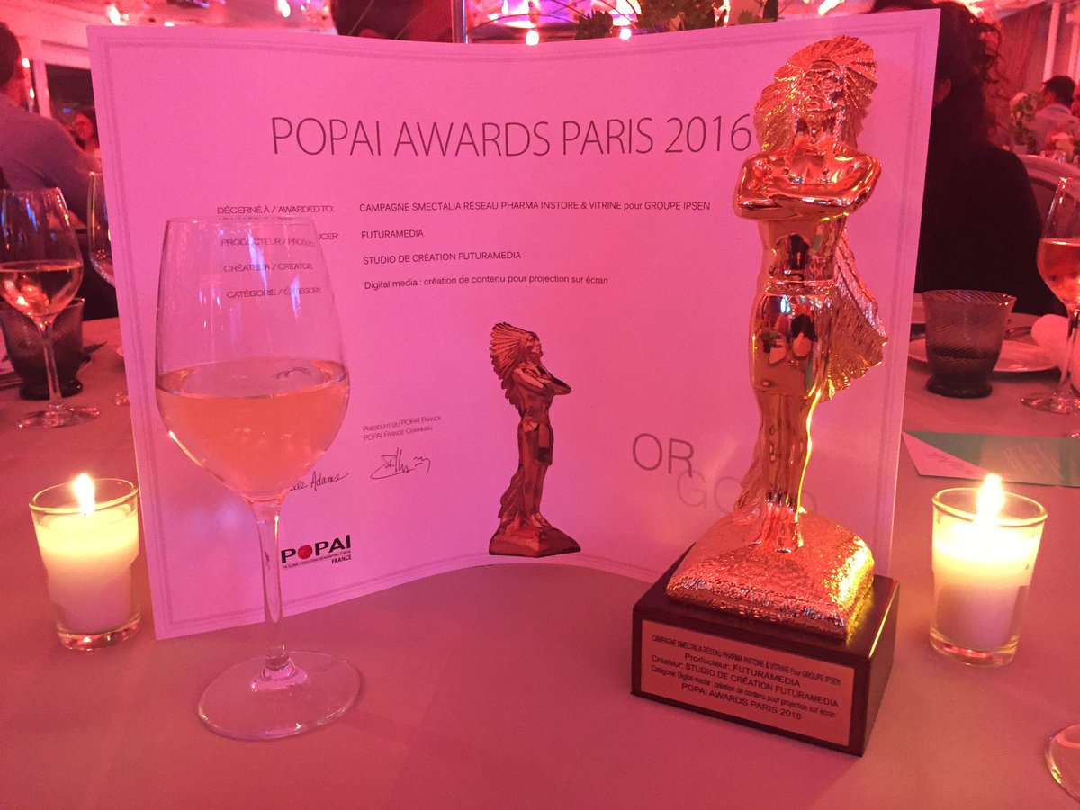 OctavariumElite's tweet photo. Très fier pour @IpsenGroupFR de ce 1er prix pour #Smectalia ! @POPAIFrance #PopaiAwards2016 #hcsmeufr @FUTURAMEDIA_ https://t.co/QQcVnSodAT