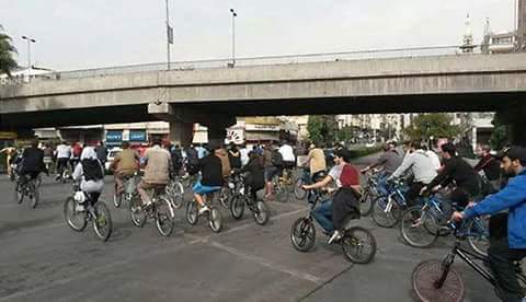 ProSyriana's tweet photo. This is how #Syria|ns reacted to our government's decision to raise prices of fuel. Problem is I can't afford a bike https://t.co/YwcdbF2HWX