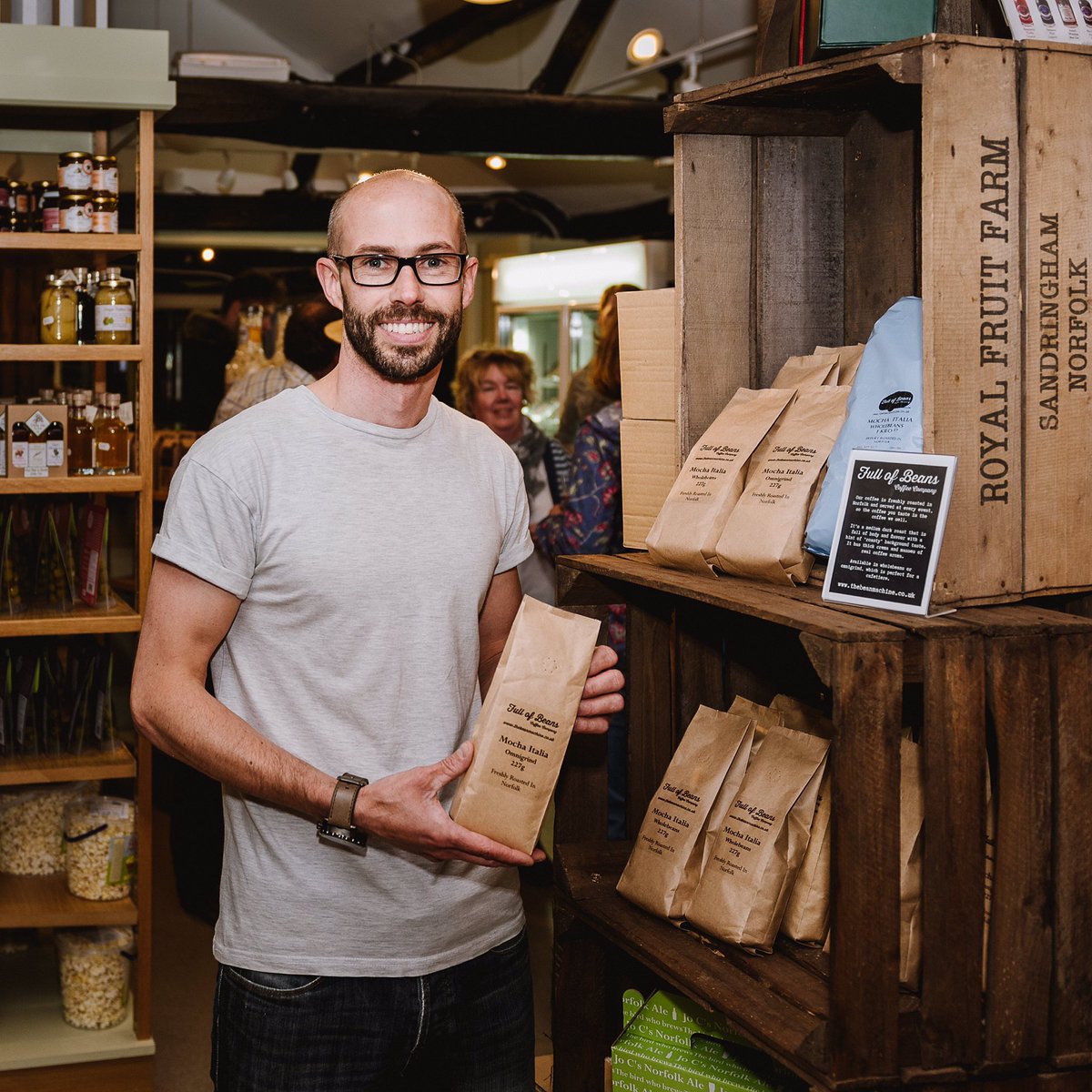 beanmachineuk's tweet photo. Really Proud to have our blend of coffee on the shelves of @ScrummyPig in @Wroxham_Barns , #Norfolk #coffee #Wroxham https://t.co/6BBuahwg6D