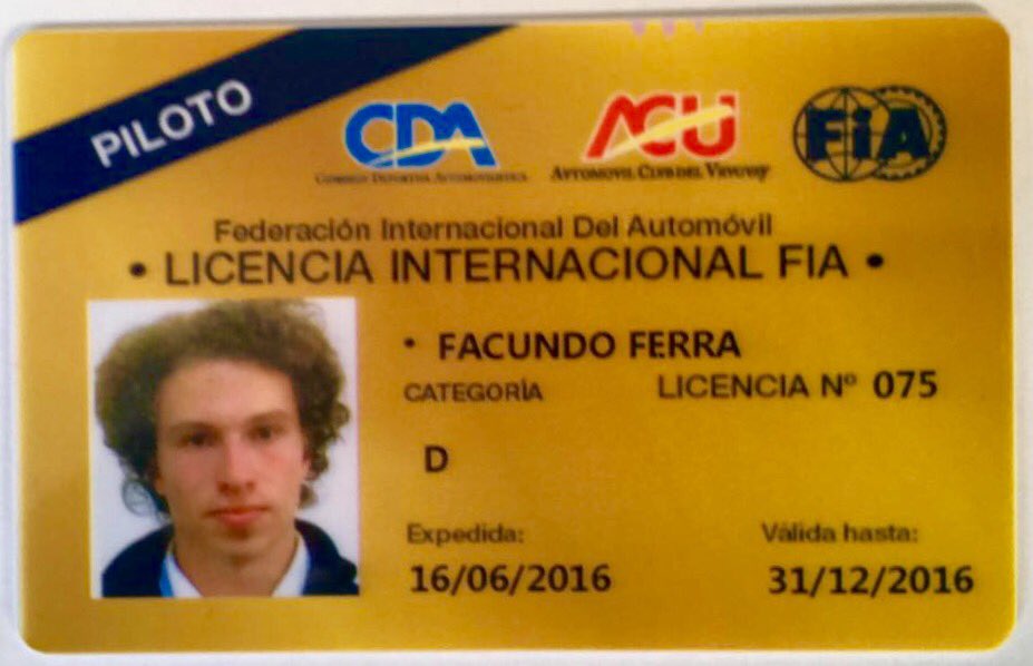 FerraFacu80's tweet photo. ¡Ahora si! Licencia en mano. 100% confirmado corro en Mercedes en la @F4Sudamericana #FF80 🚗💨 https://t.co/b9qBfNsrzb