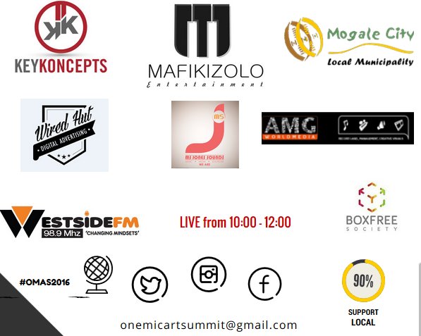OMASKagiso's tweet photo. #OMAS2016 is proudly brought to you by innovative brands, Mogale City Municipality and supported by  @West_SideFM https://t.co/xI9yg6SGHa