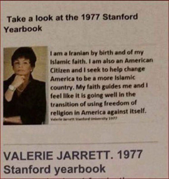 pemersonvb111's tweet photo. @Veteran4Trump Muslim Brotherhood,Valerie Jarrett & Obama ARE AGAINST America! Tell Ryan to REFUSE ANY MORE FUNDING! https://t.co/wH5T9g8acL