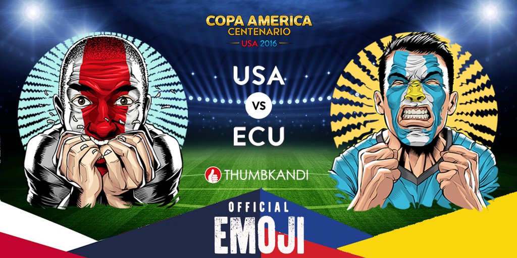 thumbkandi's tweet photo. Are you ready for #USAvECU tonight? Who is going to advance to the Semifinals? 
#officialcopaemoji #CopaAmerica https://t.co/pU7CSZZP75