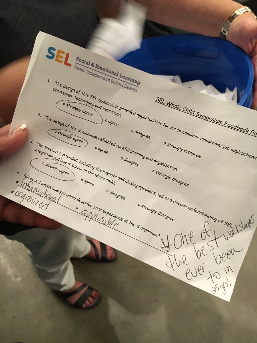 SEL feedback, for the win! What an amazing day!! #SELsymposium @AustinISDSEL
