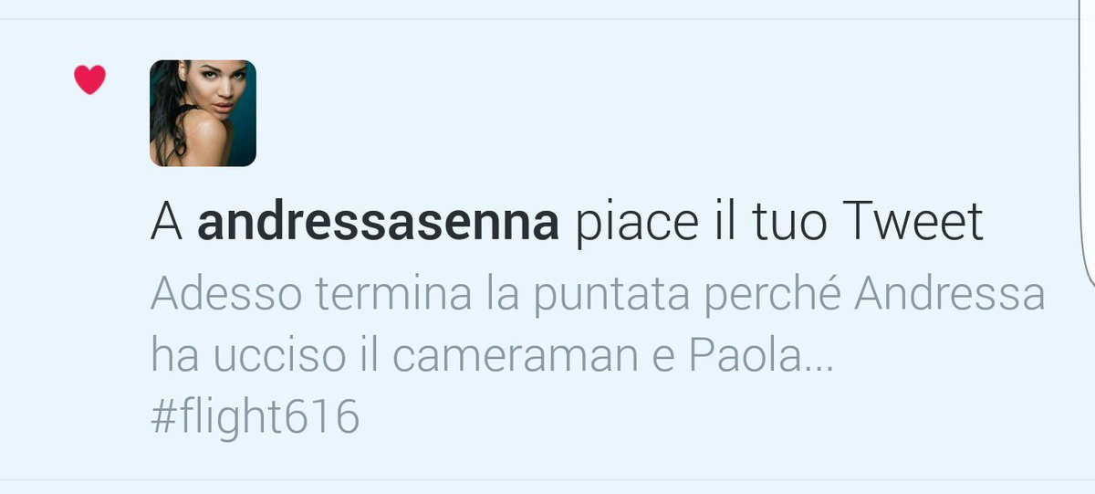 E Andressa che mette mi piace ad un mio tweet è il top ❤
#Flight616
