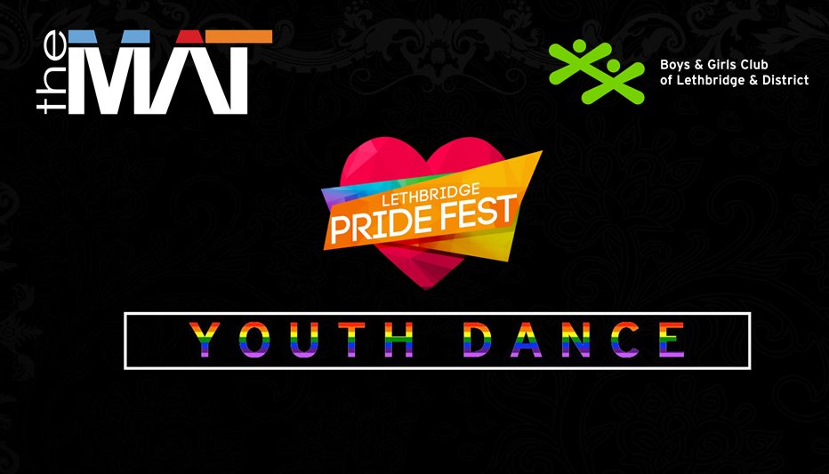 thematleth's tweet photo. Proud to be partnering with #LethbridgePrideFest for an inaugural #Youth Dance TOMORROW night at 7! Ages 14-18! https://t.co/8H5GtZJ49q