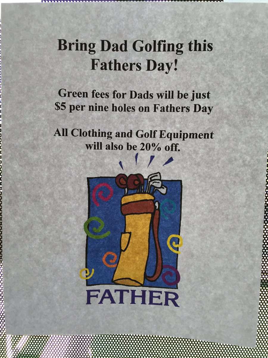 trapp_river's tweet photo. Come on out Sunday; Father's Day deal is set! Every father is $5 per nine! #TrappRiver #HappyFathersDay https://t.co/7kueje0dcc