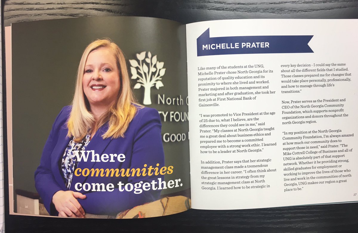 northgacf's tweet photo. NGCF's President &amp; CEO, @ShellyPrat, featured in the @UNG_MCCB Annual Report. #UNG https://t.co/C8EeQRJcU6