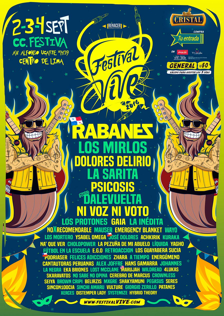 Psicosisska's tweet photo. Mañana en @Rmiraflorestv 12 p.m estará @PedroBPsicosis #PsicosisSka junto a @GhiisAraoz  @FVIVE2016 #FVive2016 https://t.co/kIsvF5vrtI