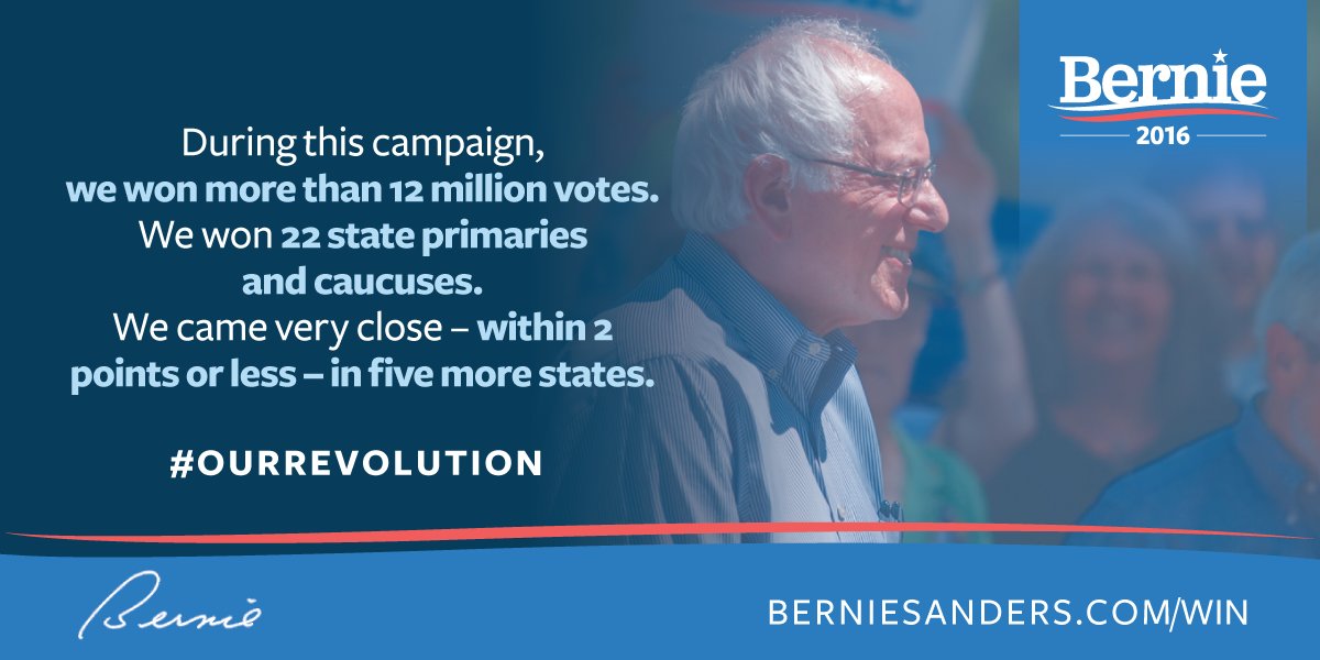 BernieSanders's tweet photo. When we began this campaign nobody thought we were going anywhere. A lot has changed. #OurRevolution https://t.co/pWuRwpyoYo