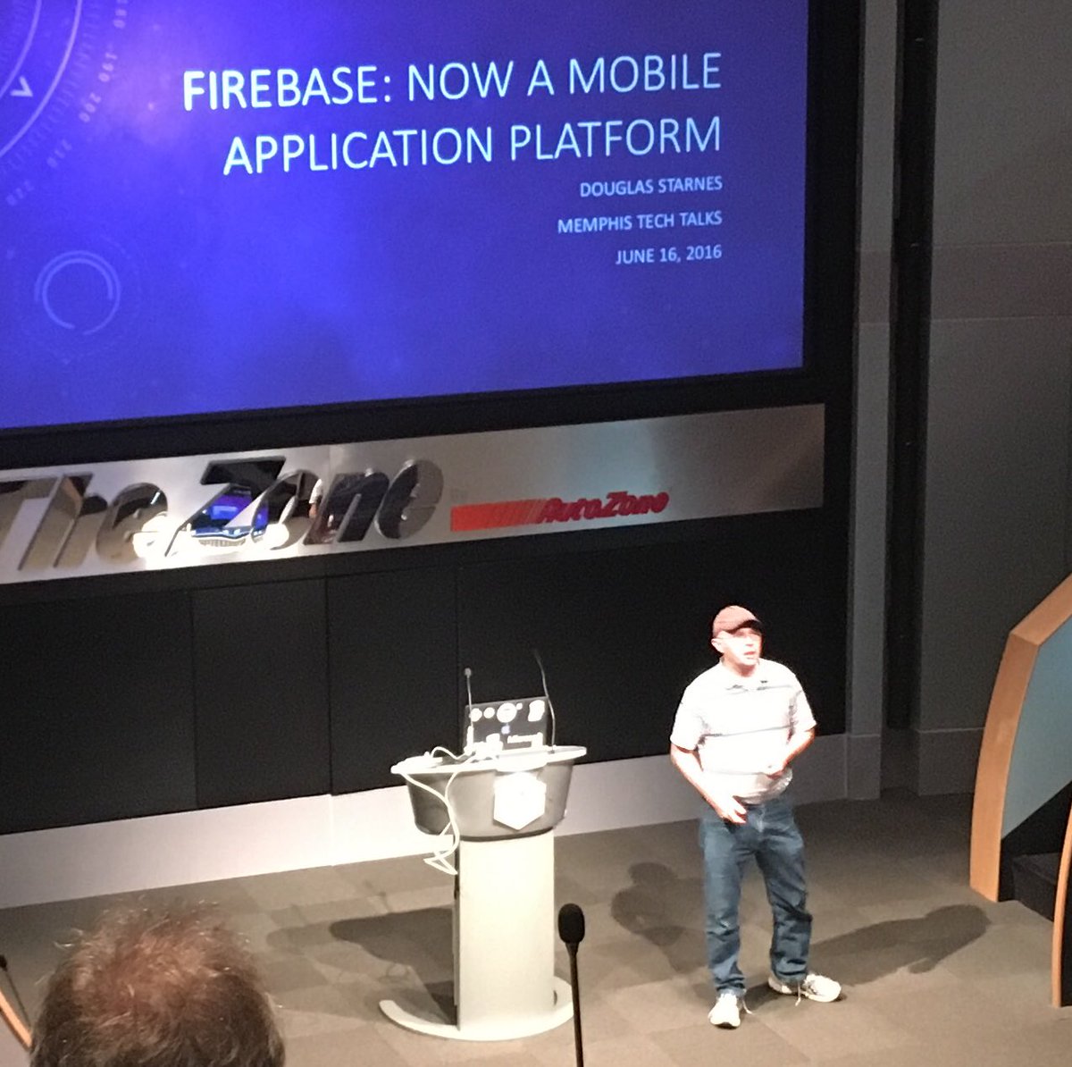 dboze's tweet photo. @poweredbyaltnet talking @Firebase @FedexInstitute tech talks #memtech https://t.co/8LOvloa0Mk