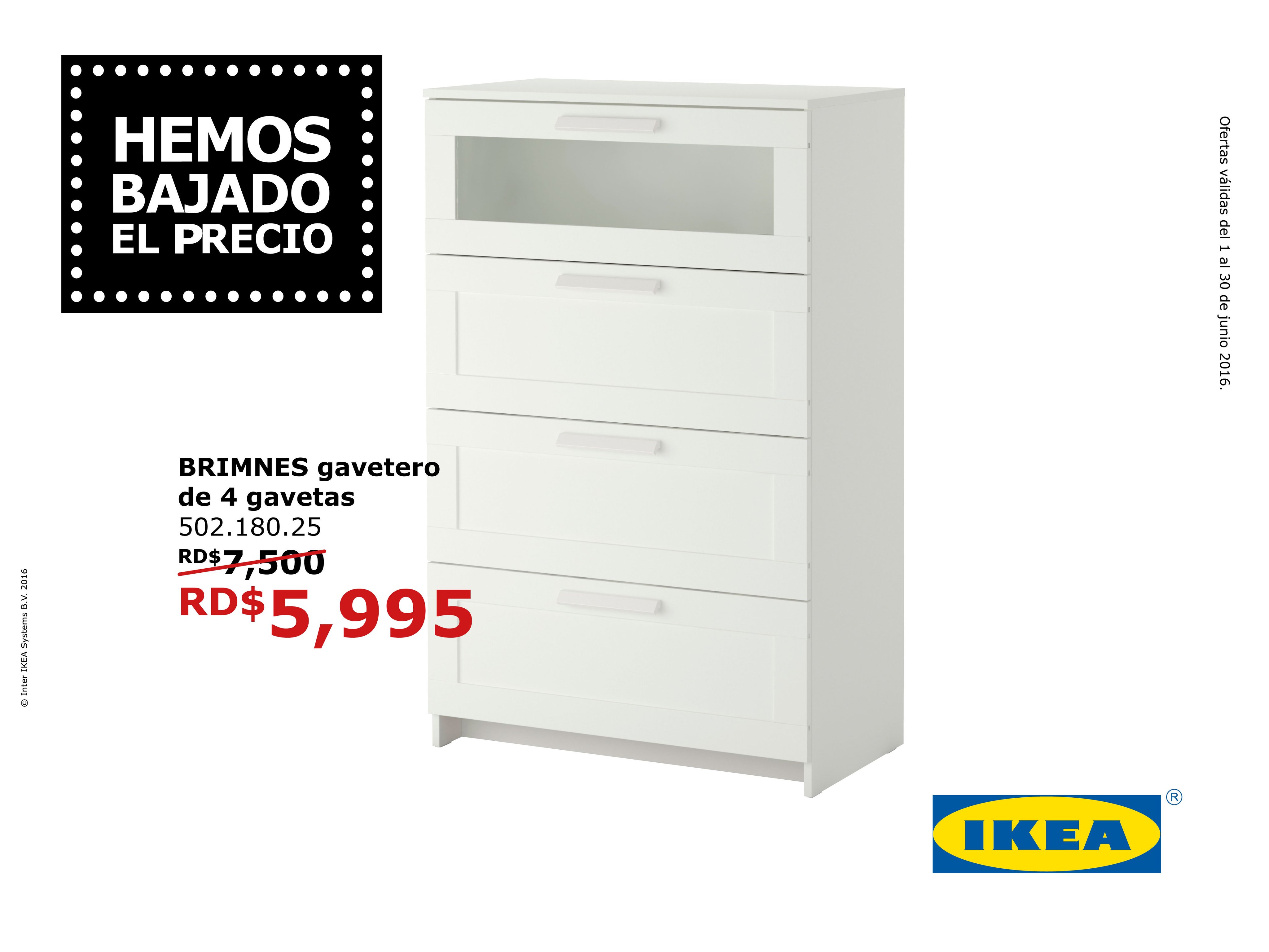 IKEA Dominicana on X: ¡Organiza tu dormitorio! Busca tu gavetero BRIMNES  de 4 gavetas a este precio del 1 al 30 de junio. #IKEAdominicana   / X