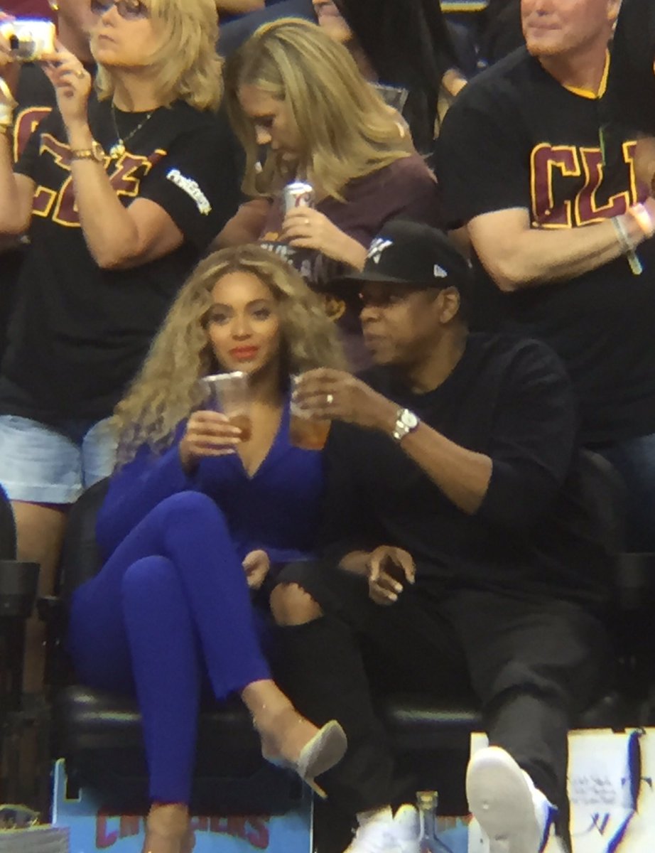 SportsCenter's tweet photo. Jay Z and Beyoncé on hand for Game 6. #NBAFinals https://t.co/Aa01o6CA8r
