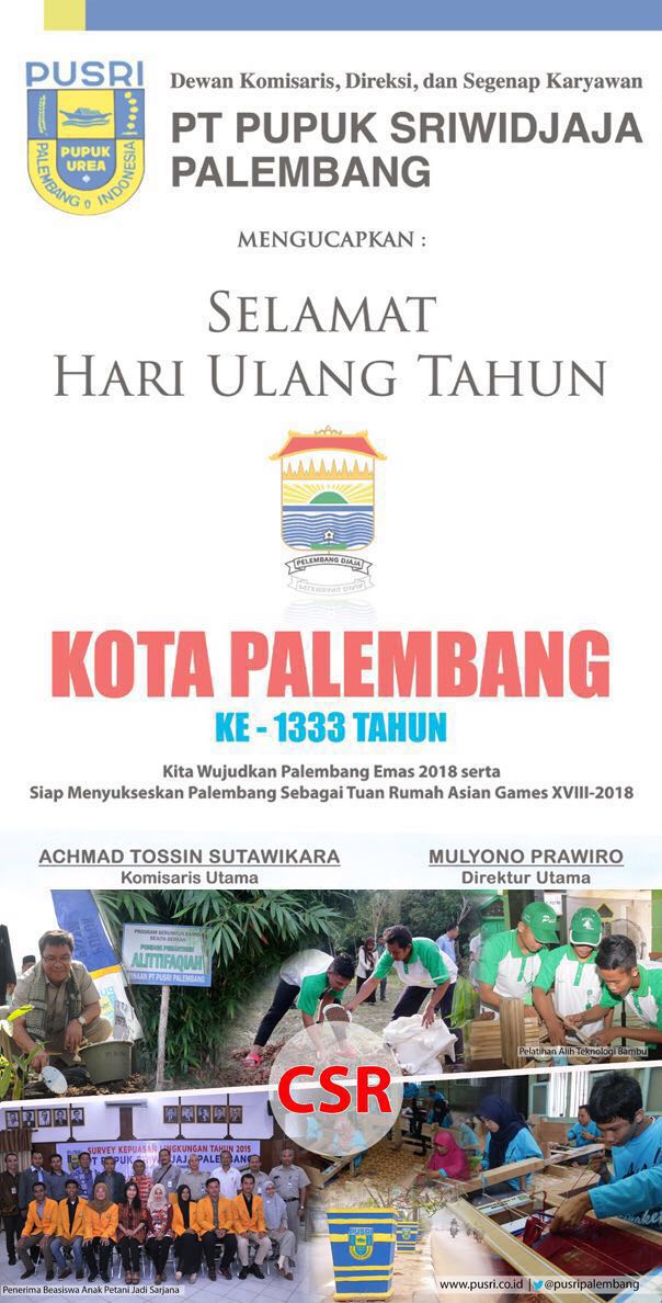 pusripalembang's tweet photo. Mari kita sukseskan Palembang sebagai tuan rumah ASIAN GAMES XVIII-2018. #PalembangEmas2018 #DirgahayuPalembang-1333 https://t.co/C5Sbbx7qHD