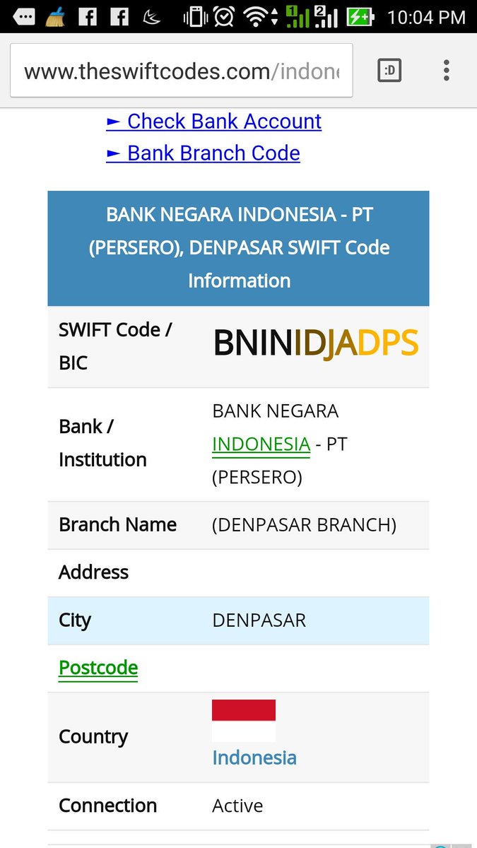 Routing number bank bni