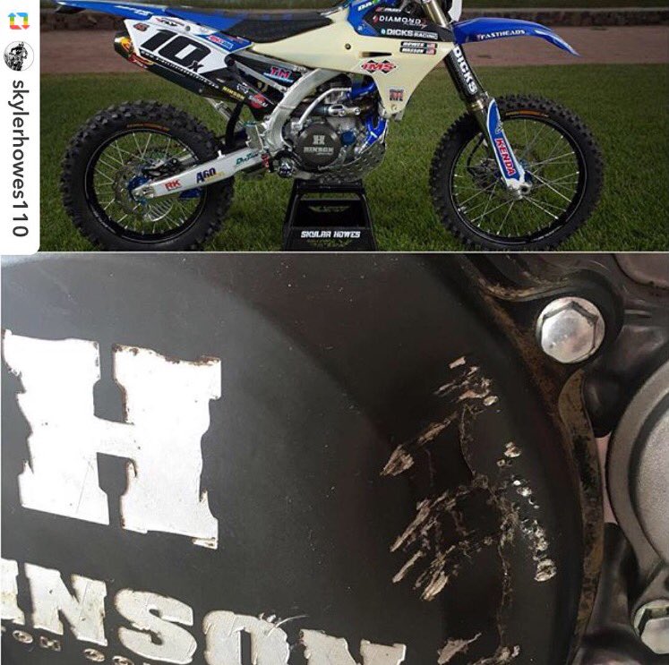 hinsonracing's tweet photo. @skylerhowes110 team hit a rock during the Baja500. The cover was damaged but allowed them to continue. #racetested https://t.co/KvvdO0xKee