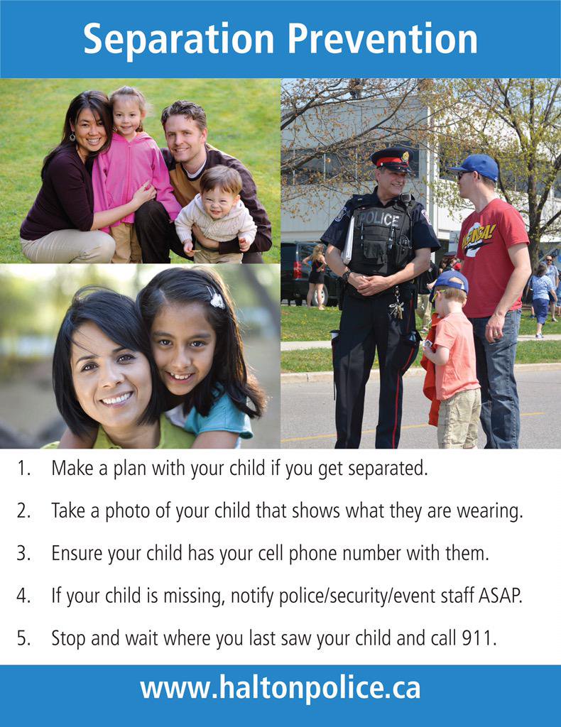 HRPS_Traffic's tweet photo. Keep these tips close for large events, it's not only kids that become separated either, adults also take note!^ao https://t.co/sMX0NzEERf