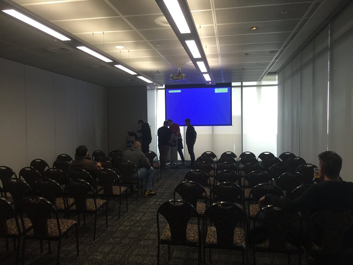 preactaau's tweet image. We're all set up for our @cplusplusAU Lunch and Learn meetup at @aristocratslots! We've got a crowd already!