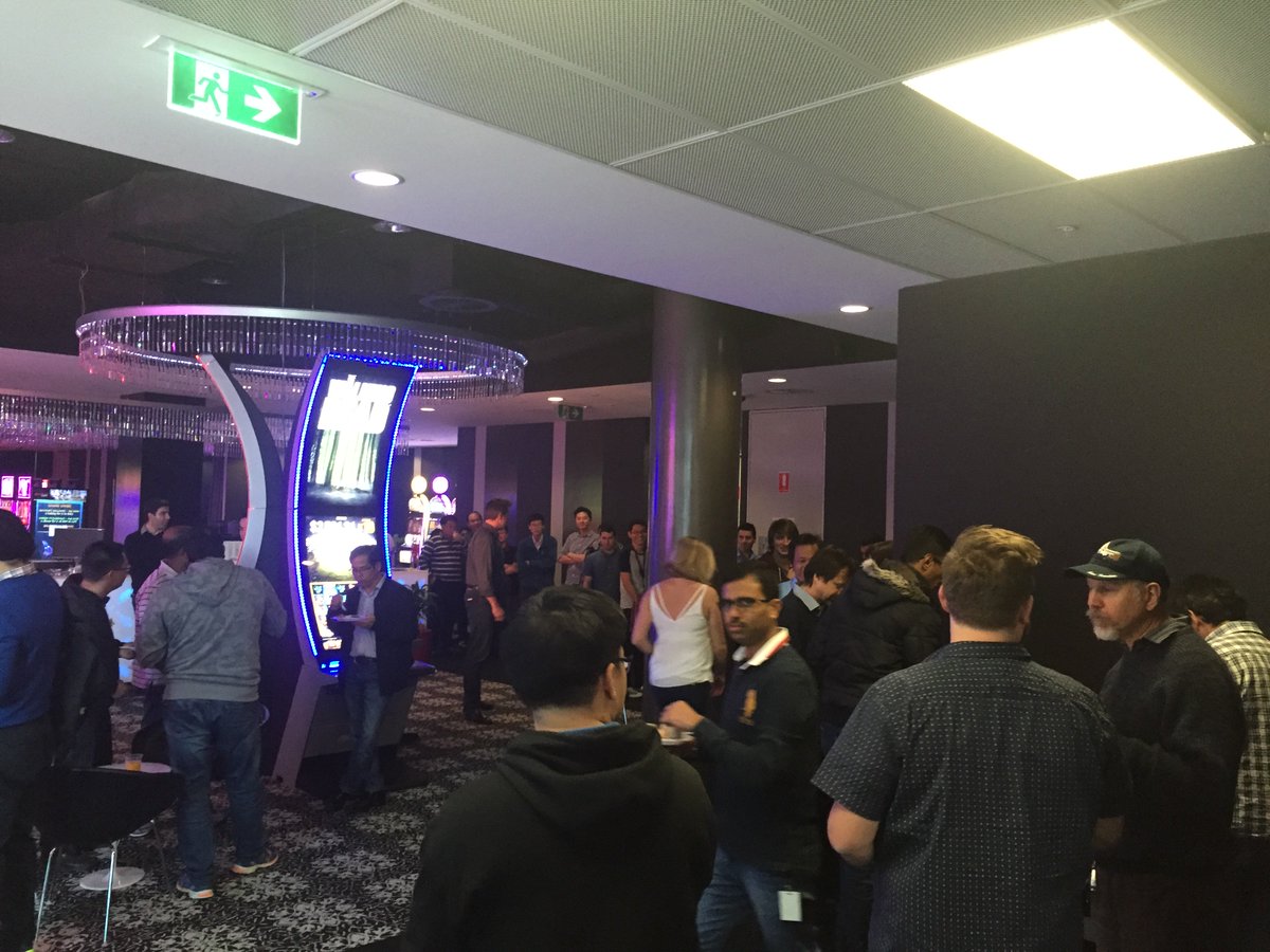 preactaau's tweet image. We're all set up for our @cplusplusAU Lunch and Learn meetup at @aristocratslots! We've got a crowd already!