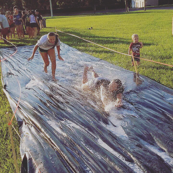 paulbush777's tweet photo. Cool whip+slipNslide+sno cones+water balloon launchers+fire truck= insanity #SummitStudents #Summer https://t.co/Cew9U3no67