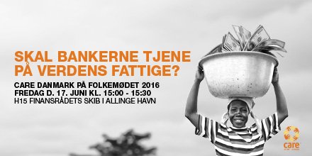 CARE_Danmark's tweet photo. KA &amp; SKA bankerne tjene på verdens fattigste? Debat @finansraadet ml @HansBGregersen &amp; @helgejpedersen #fmdk #dkaid https://t.co/lIAm3RVhUg
