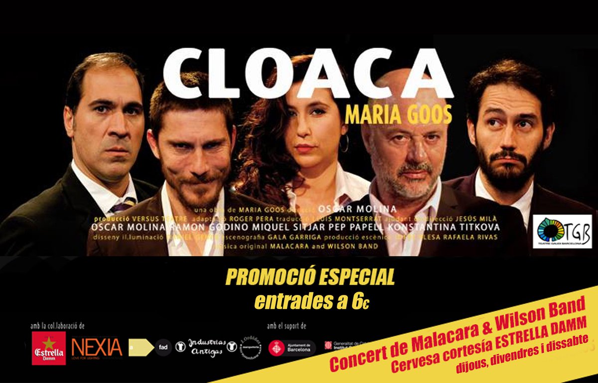 CloacaBcn's tweet photo. PROMOCIÓ x escoles amb entrades a 6€ x AVUI a les 20h concert #Blues + @EstrellaDammCat + #Cloaca #TeatreGaudí https://t.co/Fn7JnOLeKs