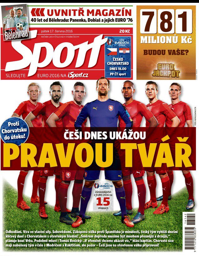 TomekLukas's tweet photo. Bylo by super, kdyby nám dnešní titulní strana "vyšla"! @fotbalova_repre Držíme palce! https://t.co/1KblUUV9y1
