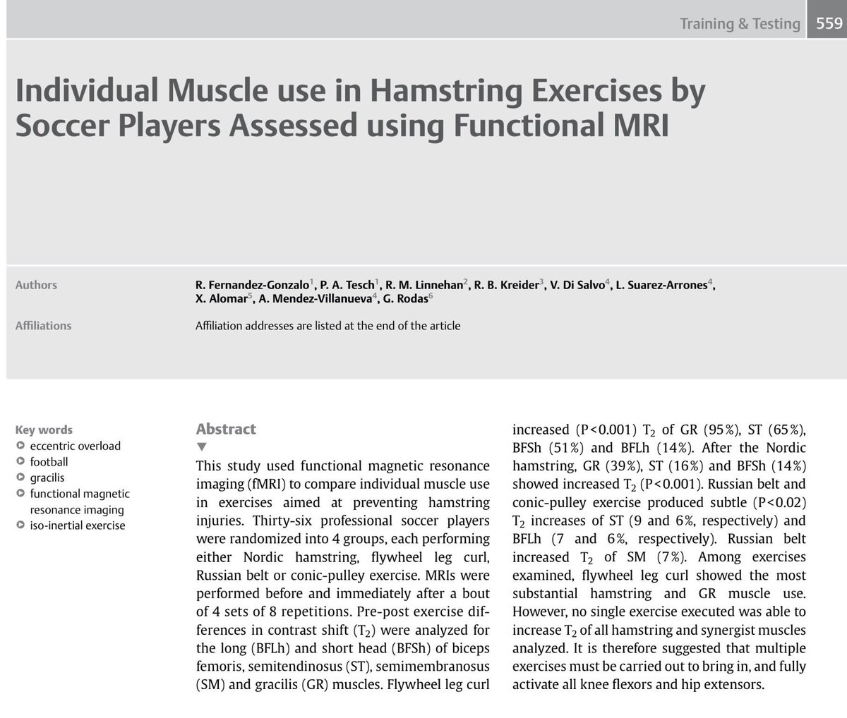 jb_morin's tweet photo. Hamstring exercises and MRI in soccer plyrs, free access, congrats @LSuarez_Arrones et al.
https://t.co/1FLru1ZlKd https://t.co/LrNeesvL0B