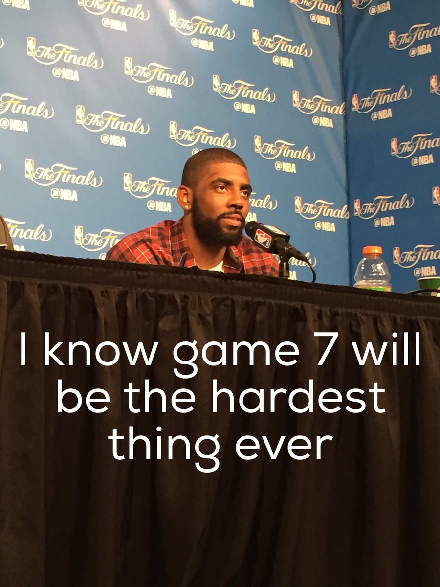 NBA's tweet photo. Kyrie following Game 6 of the #NBAFinals https://t.co/yLnN27OPhT