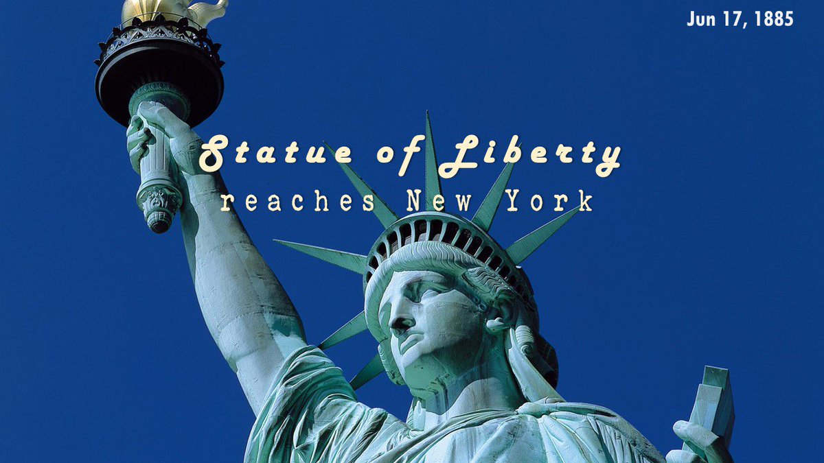 funwithfundas's tweet photo. Lady Liberty arrived in New York City aboard the French ship Isere
#OnThisDay 1885 #FamousStatues #History https://t.co/SNmKR45G2R